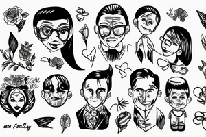 family with dad bother and son tattoo idea
