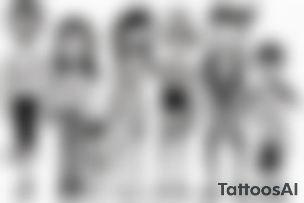 family with dad bother and son tattoo idea