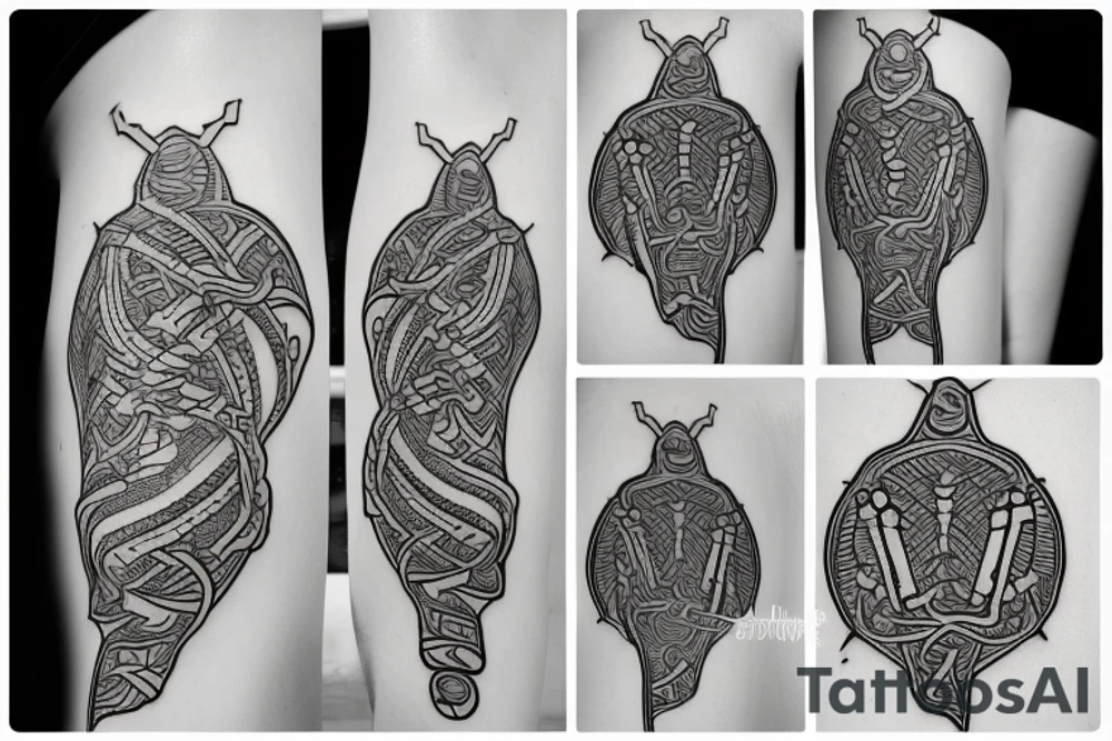 DNA strand with names Oliver and Rowan tattoo idea