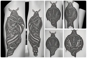 DNA strand with names Oliver and Rowan tattoo idea