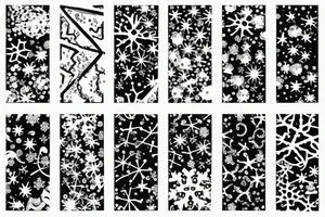 snow flakes, clouds, and waves intertwining tattoo idea