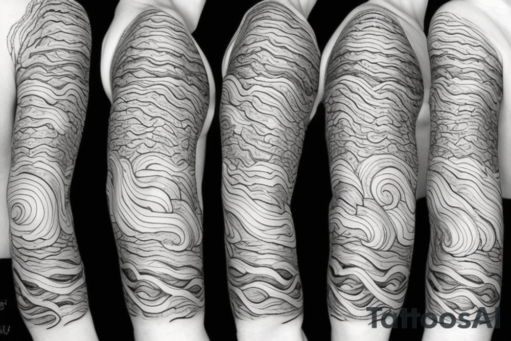 waves and clouds tattoo idea