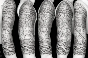 waves and clouds tattoo idea