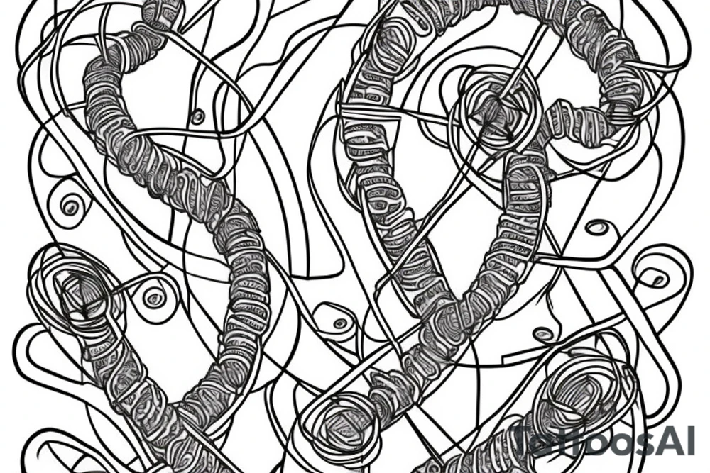 DNA strand with names Oliver and Rowan tattoo idea