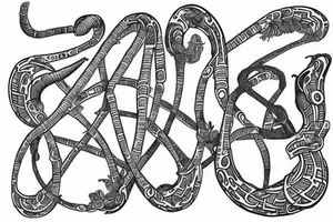 DNA strand with names Oliver and Rowan tattoo idea