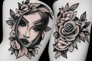 Female face tattoo idea