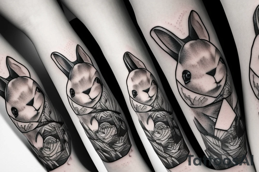 stuffed rabbit toy tattoo idea