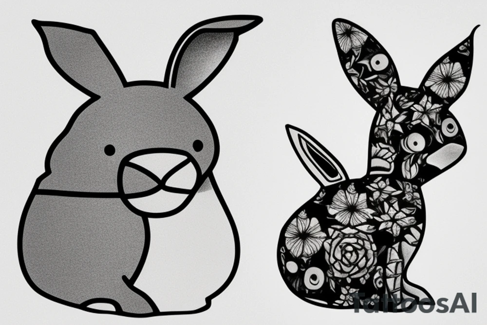 stuffed rabbit toy tattoo idea