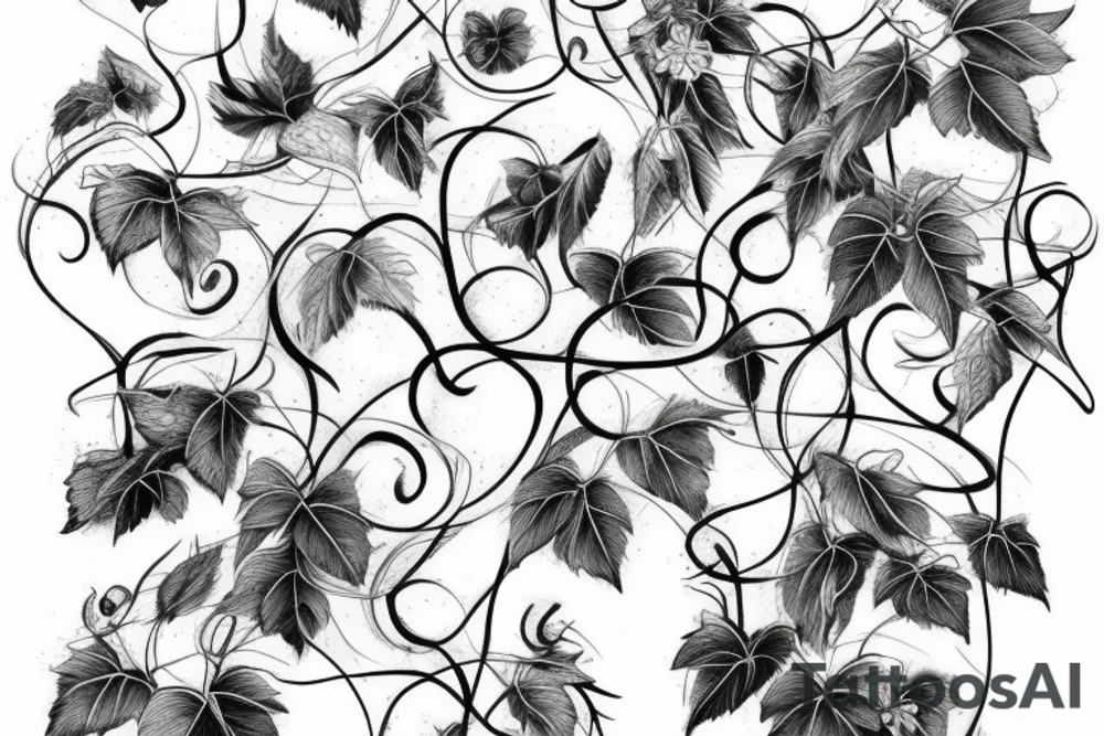number 3 with grape vines tattoo idea