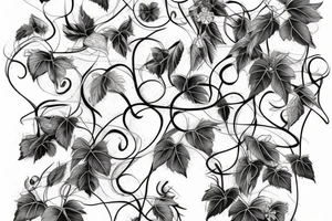 number 3 with grape vines tattoo idea