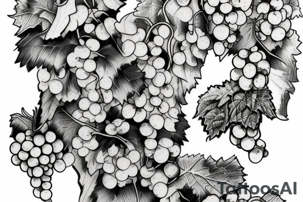 number 3 with grape vines tattoo idea