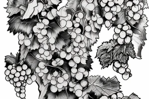 number 3 with grape vines tattoo idea