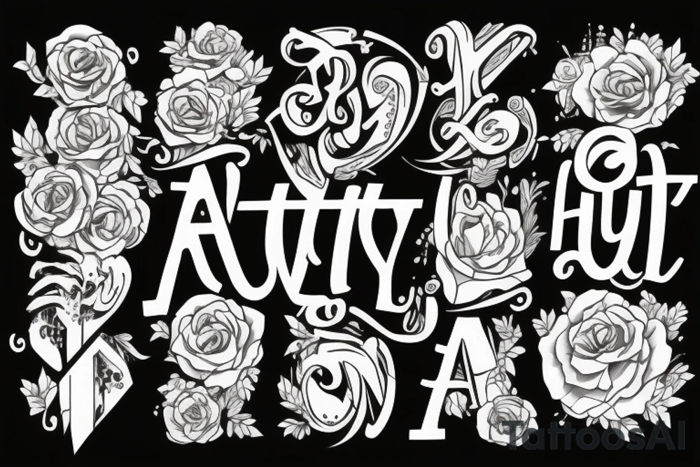 Stylized word “Hunty” tattoo idea