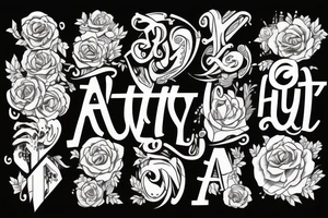 Stylized word “Hunty” tattoo idea