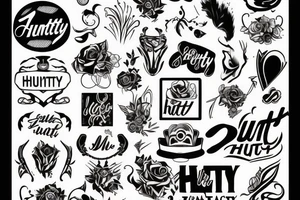 Stylized word “Hunty” tattoo idea