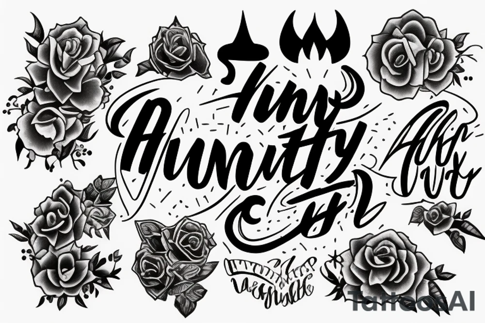 Simple unique font of word “Hunty” tattoo idea