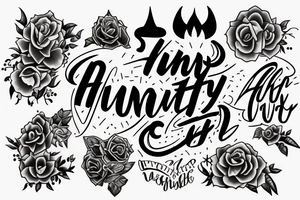 Simple unique font of word “Hunty” tattoo idea