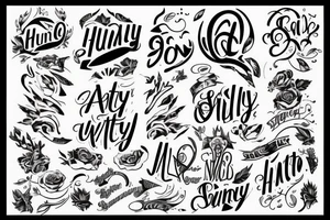 Simple unique font of word “Hunty” tattoo idea