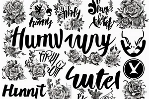 Simple unique font of word “Hunty” tattoo idea