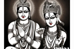 Lord Krishna in a powerful avatar but yet peaceful. tattoo idea