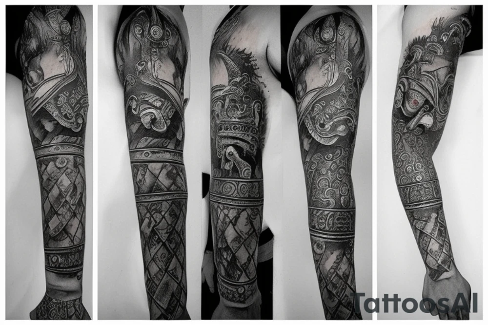 Lord Krishna in a dangerous avatar tattoo idea