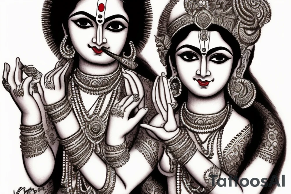 Lord Krishna in a dangerous avatar tattoo idea