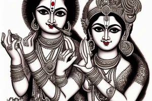 Lord Krishna in a dangerous avatar tattoo idea