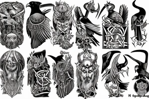 Odin arms level with raven tattoo idea