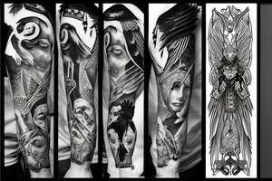 Odin arms level with raven tattoo idea
