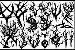 Gothic twisted thorns tattoo idea