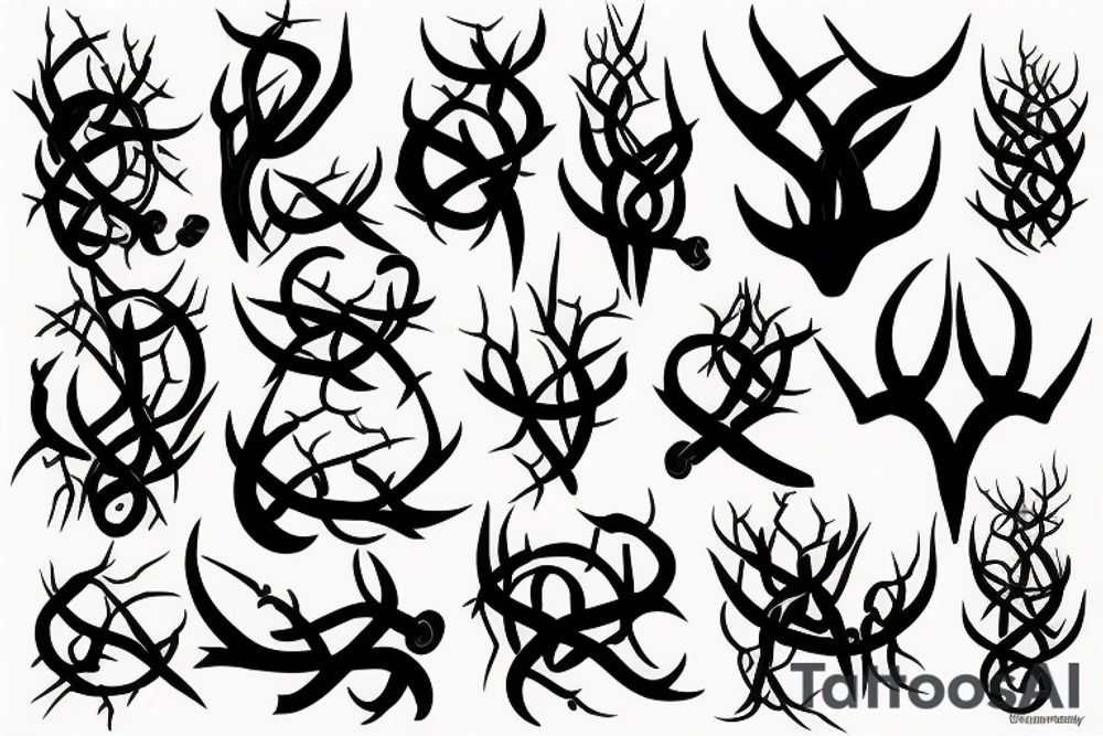 Gothic twisted thorns tattoo idea
