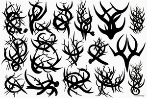 Gothic twisted thorns tattoo idea