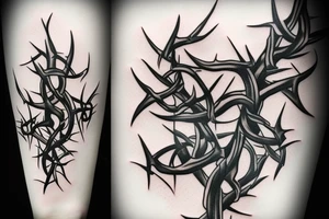 Gothic twisted thorns tattoo idea