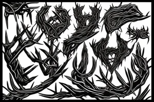 Gothic twisted thorns tattoo idea