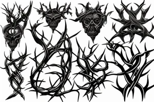 Gothic twisted thorns tattoo idea