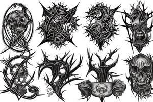 Gothic twisted thorns tattoo idea