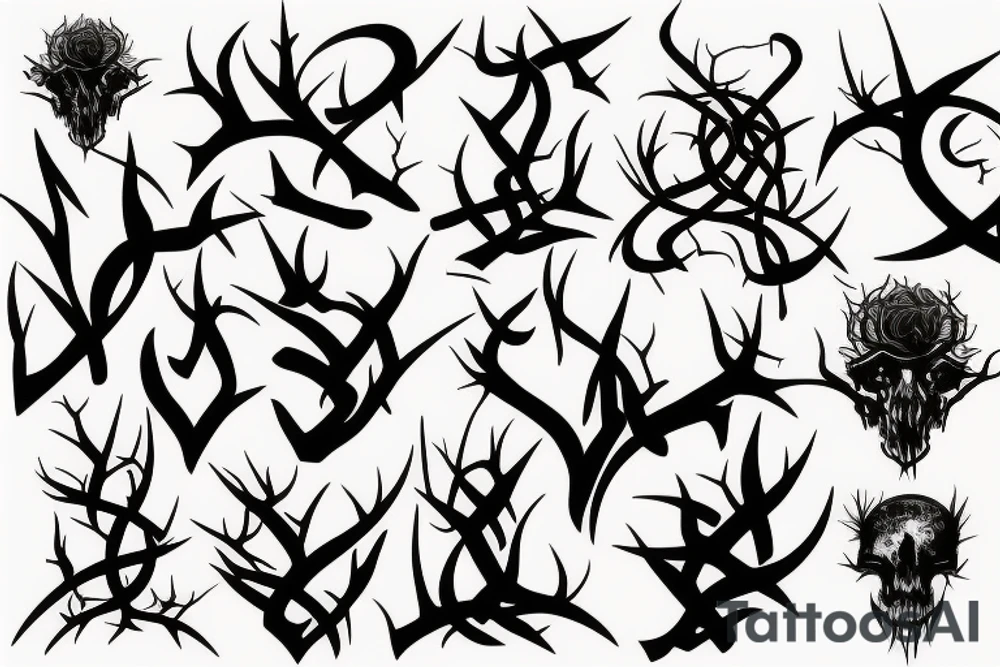 Gothic twisted thorns tattoo idea