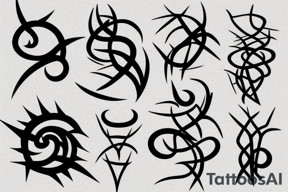 Gothic twisted thorns tattoo idea