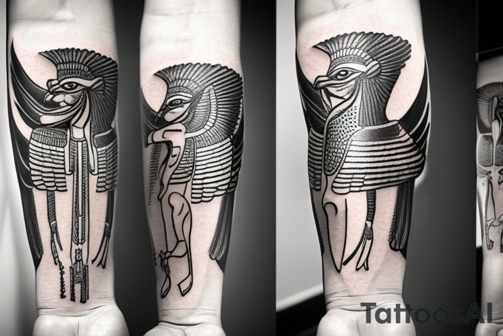 Realistic tattoo of egyptian god Horus on forearm tattoo idea