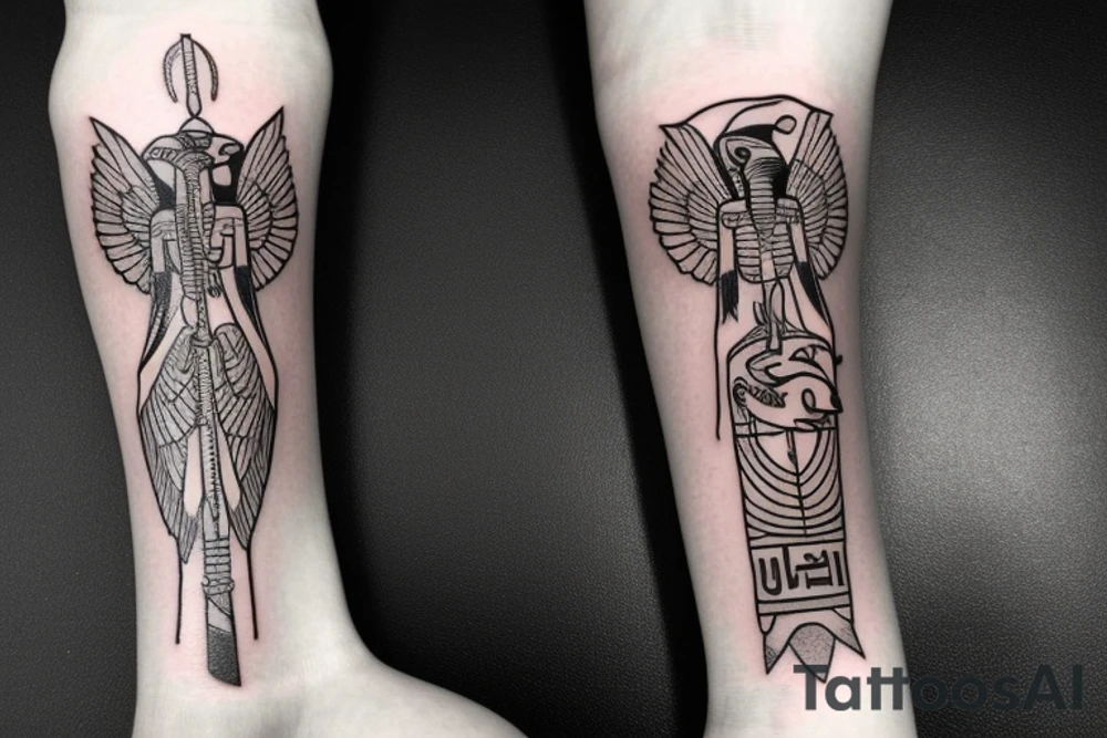 Realistic tattoo of egyptian god Horus on forearm tattoo idea