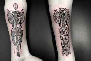 Realistic tattoo of egyptian god Horus on forearm tattoo idea