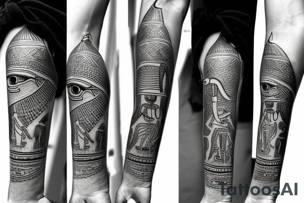 egyptian god Horus on forearm tattoo idea