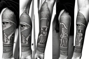 egyptian god Horus on forearm tattoo idea