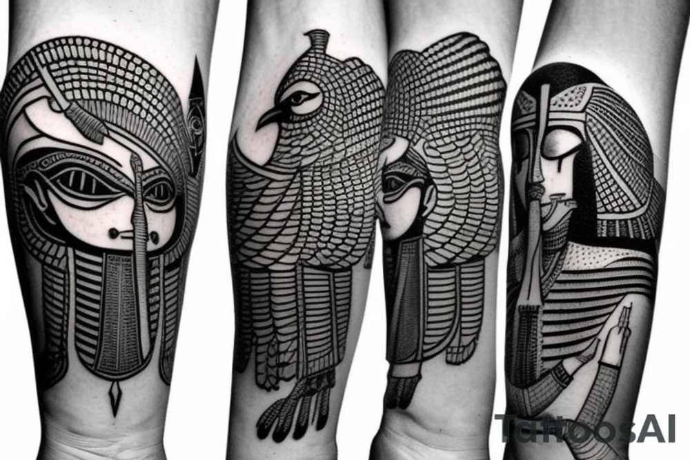 egyptian god Horus on forearm tattoo idea