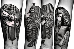 egyptian god Horus on forearm tattoo idea