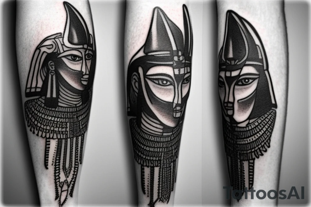 egyptian god anubis on forearm tattoo idea