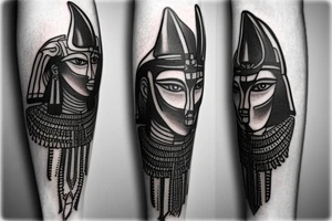 egyptian god anubis on forearm tattoo idea