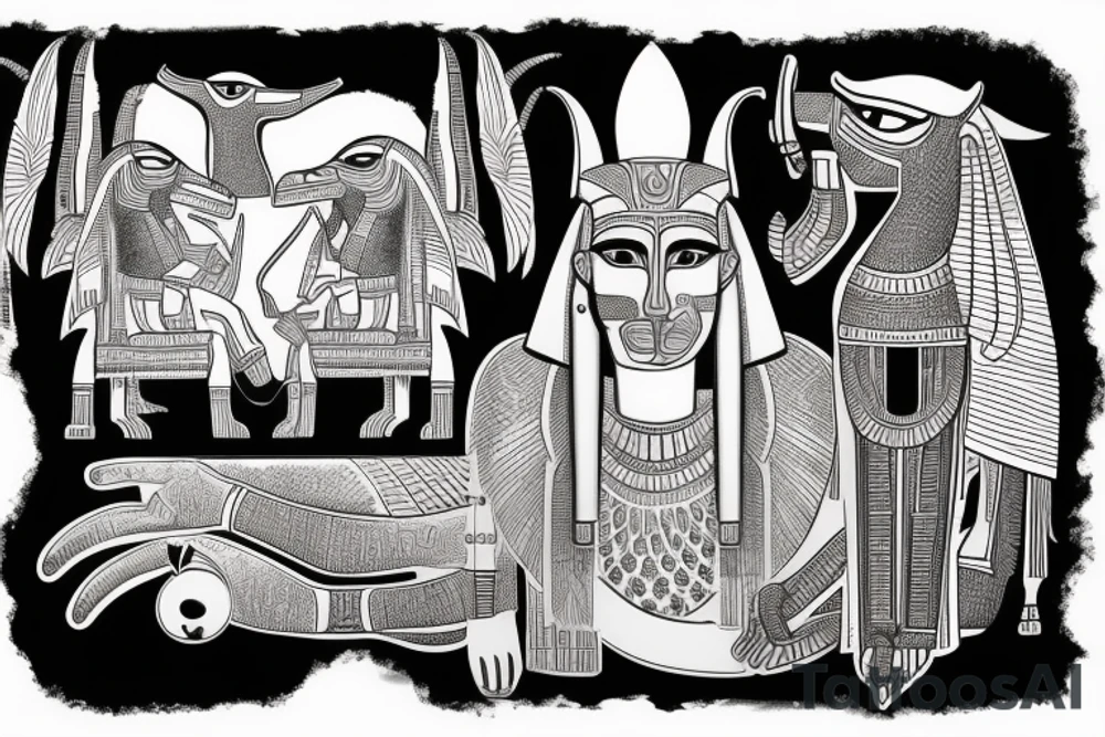 egyptian god anubis on forearm tattoo idea