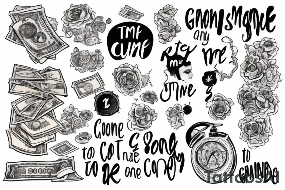 Money goes and comes but time is the only thing that goes so make sure you don’t take it for granted tattoo idea