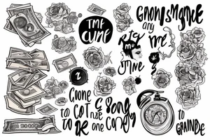 Money goes and comes but time is the only thing that goes so make sure you don’t take it for granted tattoo idea